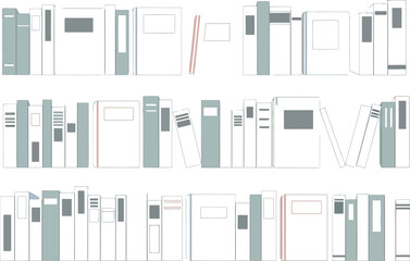 Pastel book collection, education, knowledge