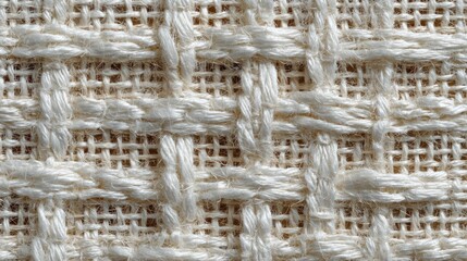 Close-up woven cream fabric texture