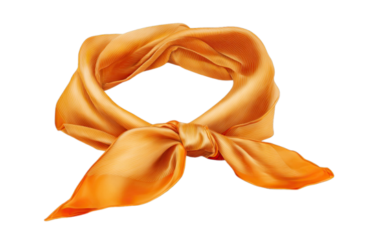 Orange silk neckerchief tied in a knot - Powered by Adobe