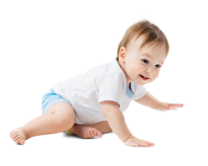Smiling Baby Crawling on Transparent Background