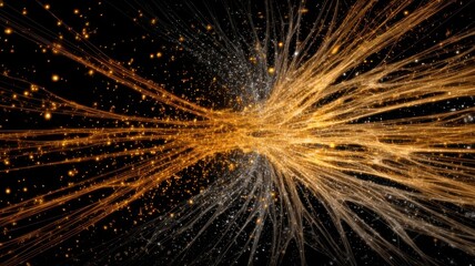 golden and silver streaks converging