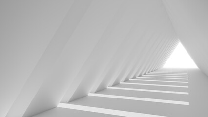 Obraz premium White triangular modern futuristic sci-fi corridor