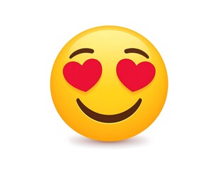 Fototapeta premium Smiling face with hearts in eyes