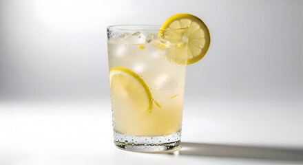 Refreshing Lemonade A Cool and Zesty Summer Drink with Ice and Lemon Slices