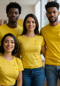 Group of people with yellow shirt, campain yellow september