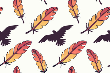 seamless pattern with feathers