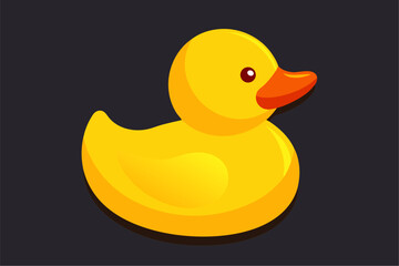 A playful, cute yellow rubber duck toy floating in a bathtub, perfect for a child's fun bath time
