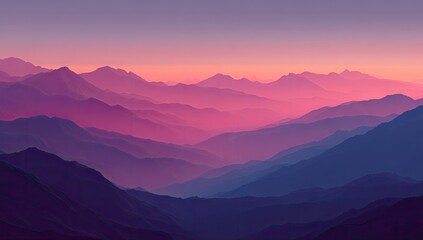 Obraz premium Misty mountain range at sunrise (2)