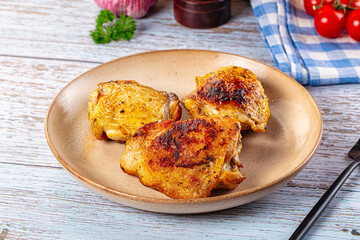 Roasted chicken thighs with spices