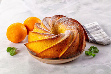 Italian traditional orange cake Chiambella