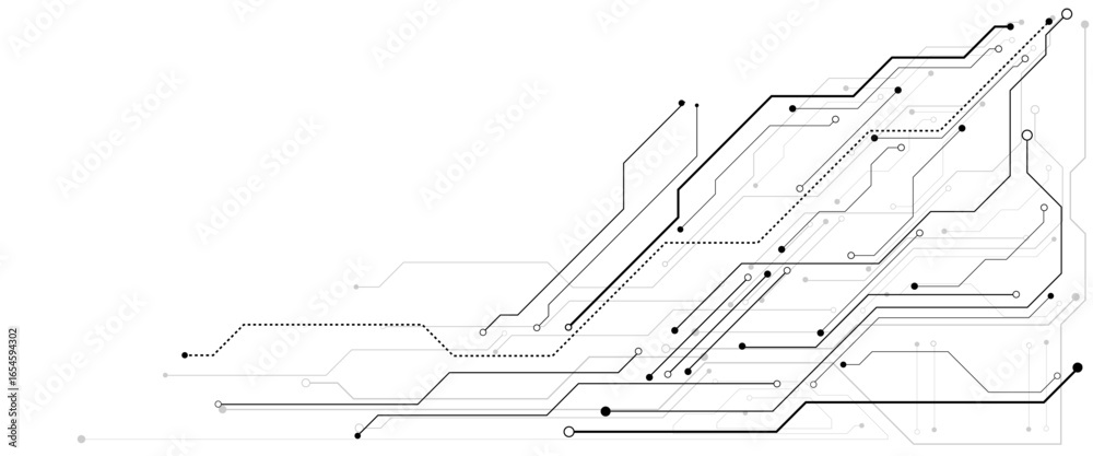 Wall mural abstract digital technology futuristic internet network speed connection white background. technolog