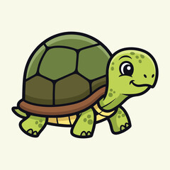Cute turtle cartoon vector icon illustration animal icon isolated flat vector