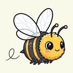 Obraz premium Cute bee cartoon vector icon illustration animal nature icon isolated flat vector