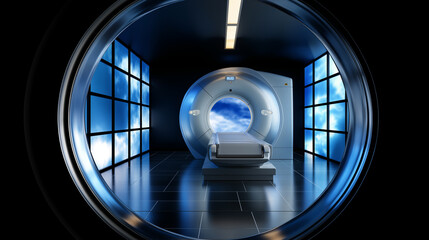 Abstract geometrical shapes in MRI bore with screen grids