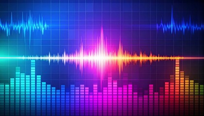 Colorful audio wave graphic