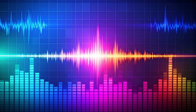Colorful audio wave graphic