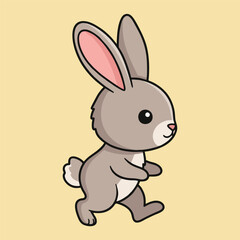 Cute bunny cartoon vector icon illustration animal icon isolated flat vector