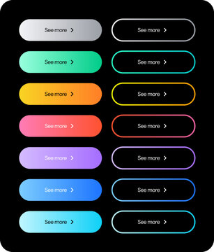 A set of button UI elements in different color styles