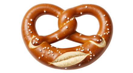Traditional Bavarian pretzel with salt png isolated on transparent background