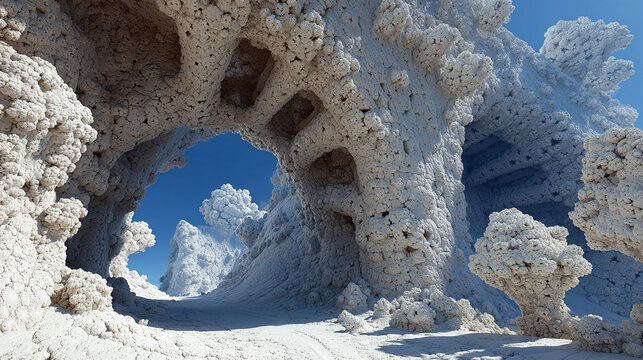 White fractal horizon with glowing abstract lines and futuristic symmetry. Minimal digital art background, cosmic energy waves, ideal for wallpaper, design, or sci-fi themed projects.