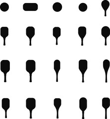Naklejka premium Paddle shapes silhouettes collection graphic design elements