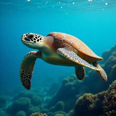 Obraz premium sea turtle swimming