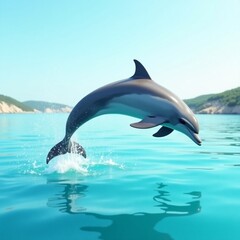 Naklejka premium dolphin in the water