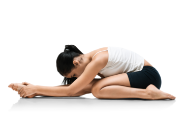 Person Stretching in Seated Forward Yoga Pose