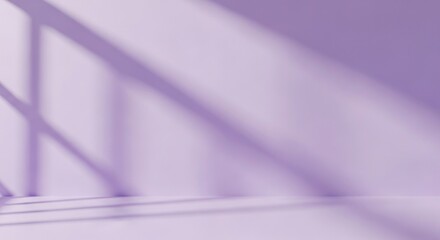 Soft Light and Shadows Creating Abstract Patterns on a Purple Background with a Minimalist Aesthetic in a Modern Interior Space
