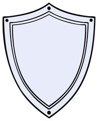 Blank White Shield Shape Emblem Badge Template Graphic Element Illustration