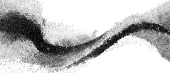 Abstract grayscale ink wash