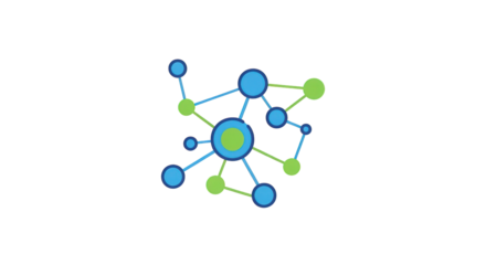 Abstract Network Connection Graphic on White node link information white connect green blue idea internet graphic