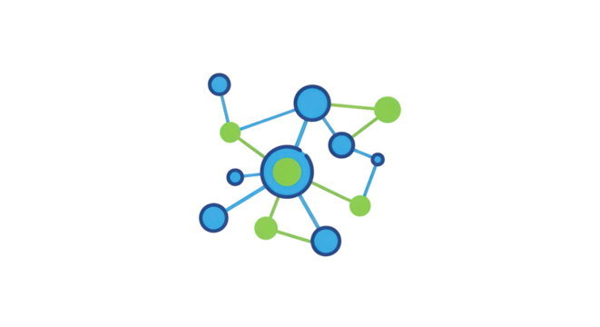 Abstract Network Connection Graphic on White node link information white connect green blue idea internet graphic