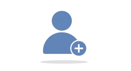 Add User Icon with Plus add contact social profile account invite signup app create communication simple