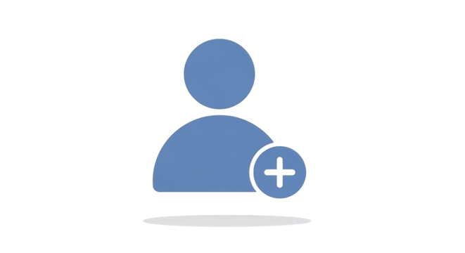 Add User Icon with Plus add contact social profile account invite signup app create communication simple