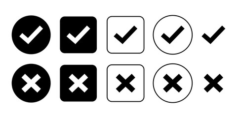 Checkbox and cross box icons