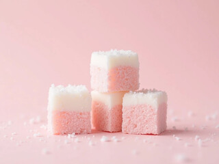 pink and white sugar cubes HD 8K wallpaper Stock Photographic Image