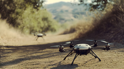 Quadcopter Race in Dusty Terrain