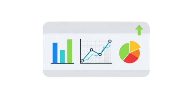 Business Charts and Graphs Illustration market analysis digital economy statistics achievement colorful abstract positive data sales presentation