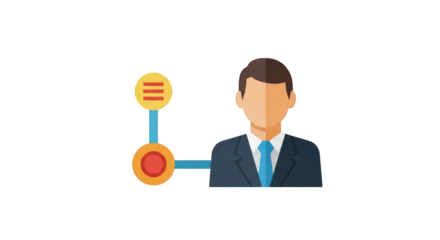 Business Man with Connection Diagram man solution connection marketing career vector leadership development symbol achievement
