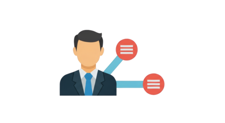 Business Man with Data Connection employee creative process abstract marketing symbol teamwork success network