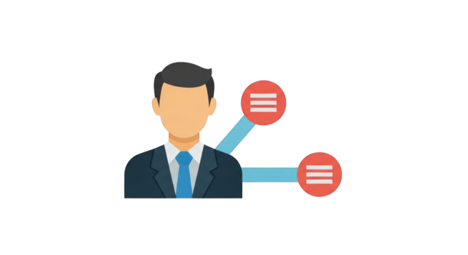 Business Man with Data Connection employee creative process abstract marketing symbol teamwork success network