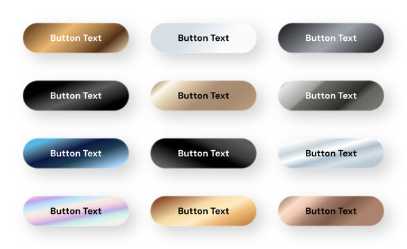 A set of button UI elements in different color styles