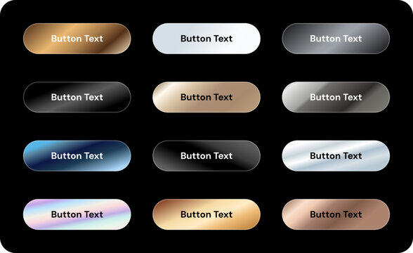A set of button UI elements in different color styles