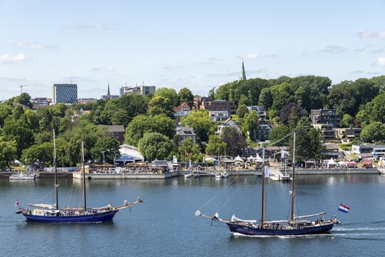 Inner Fjord, Fjord, Kiel Week 2022, sunshine, blue sky, Kiel Harbour, Kiel Fjord, Schleswig-Holstein, Germany