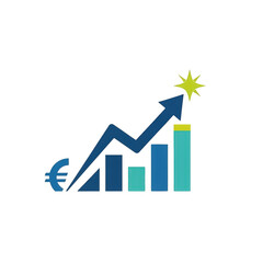 Euro Currency Financial Growth Chart money symbol graph performance profit vector wealth upward strategy abstract investment