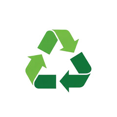 Obraz premium Green Recycle Symbol on White sustainable graphic symbol eco-conscious background renewable recycling natural planet conservation