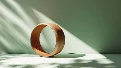 Light-drenched, minimalist wooden ring