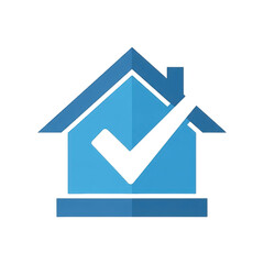 Fototapeta premium Home Checkmark Symbol for Approval check tick residential assurance correct checkmark secure modern mark sign