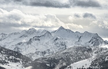 View Snowcovered Main Alpine Ridge